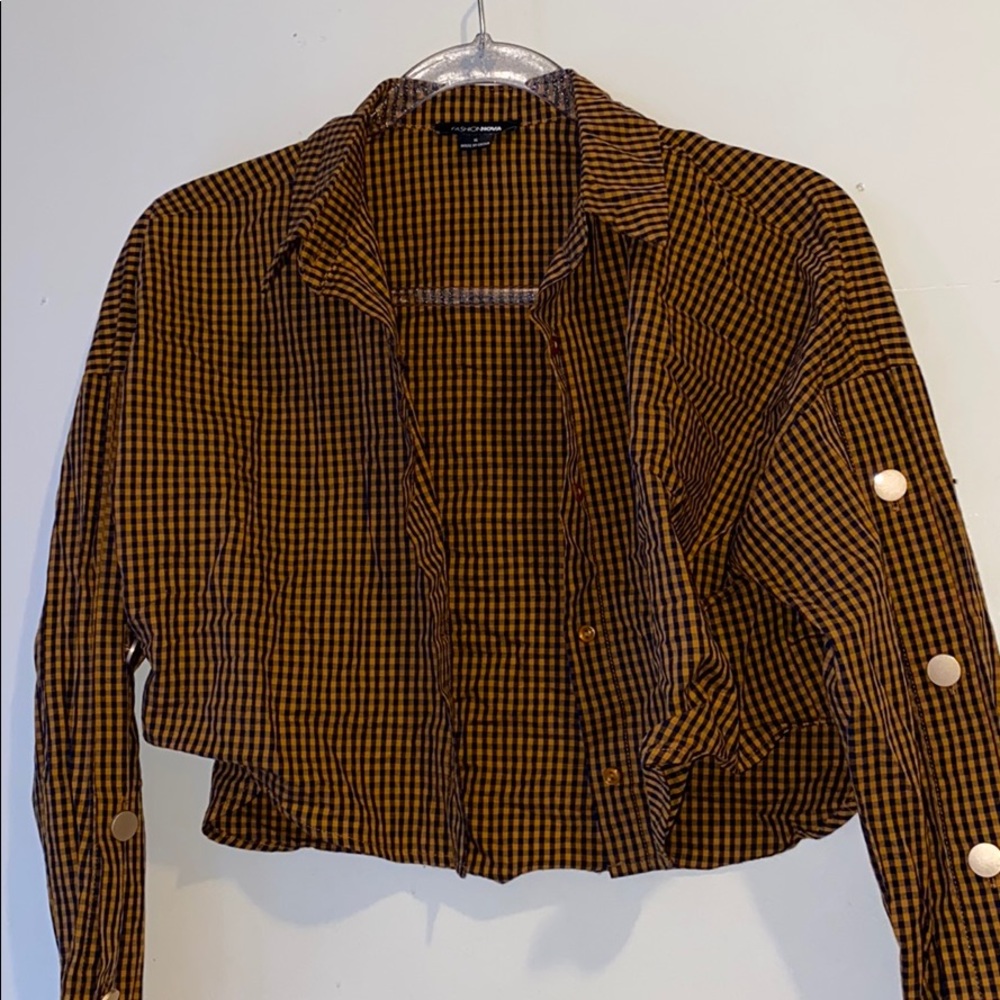 Brand New Fashion Nova Cropped Flannel Top